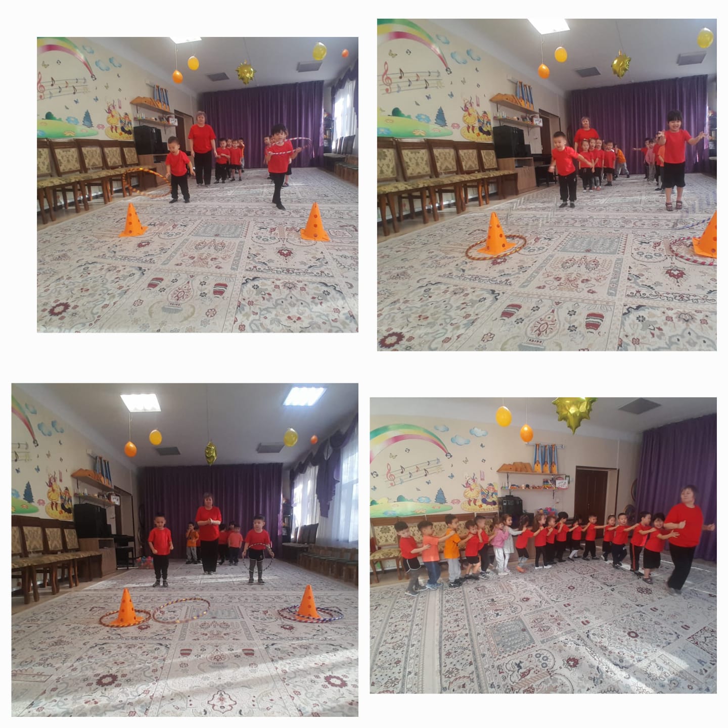 "Бәйшешек" тобының балаларының эстафеталық жарыс ойындары